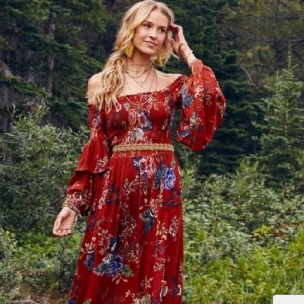 Altar’d State Merida Floral Smocked Maxi Dress S